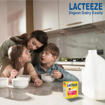 Lacteeze 儿童乳糖酶咀嚼片 - 天然草莓味，100 片装