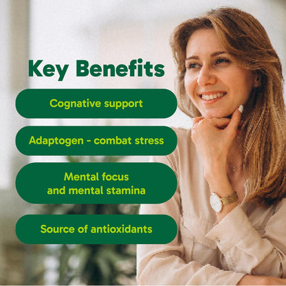 Organika 红景天提取物 100 毫克 - 3% 玫瑰果苷，1% 红景天苷 - 适应原，支持认知，集中精神应对压力 - 60 粒胶囊