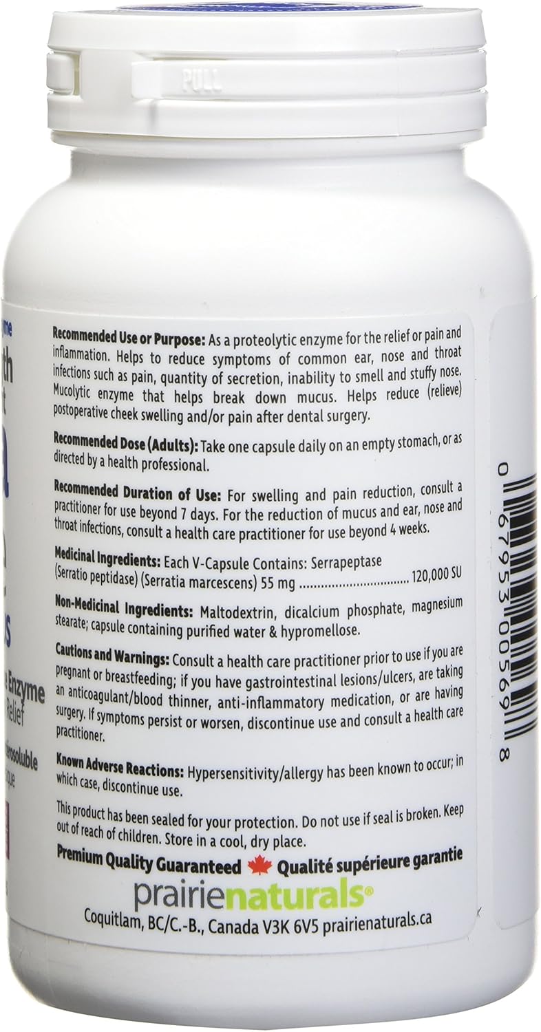 Prairie Naturals Super Strength Serra Force 120,000 SU VCaps Bonus - 140 Count
