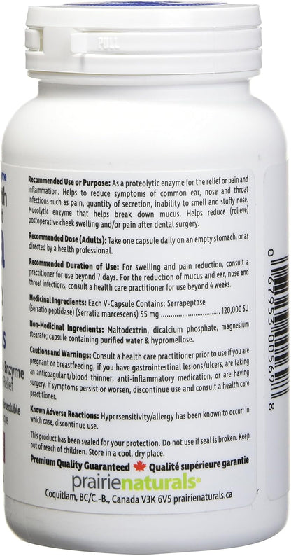 Prairie Naturals Super Strength Serra Force 120,000 SU VCaps Bonus - 140 Count