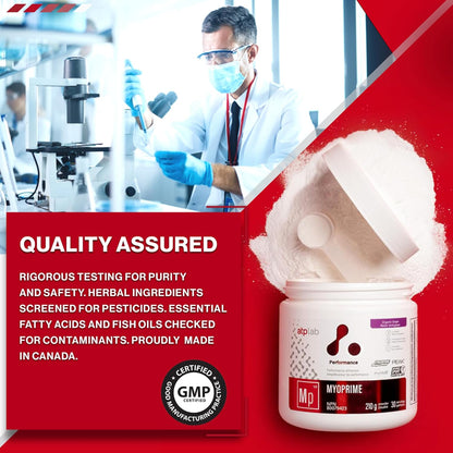 ATP LAB - Myoprime 210克（有机葡萄味）30份 - 肌酸一水合物粉 - 肌酸蛋白粉 - 性能增强剂 - 减少蛋白质分解