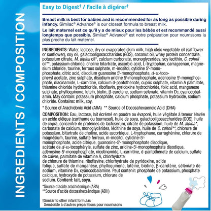 Similac Advance 1 段非转基因婴儿配方奶粉，浓缩液，385 毫升，0+ 个月，蓝色，12 支装