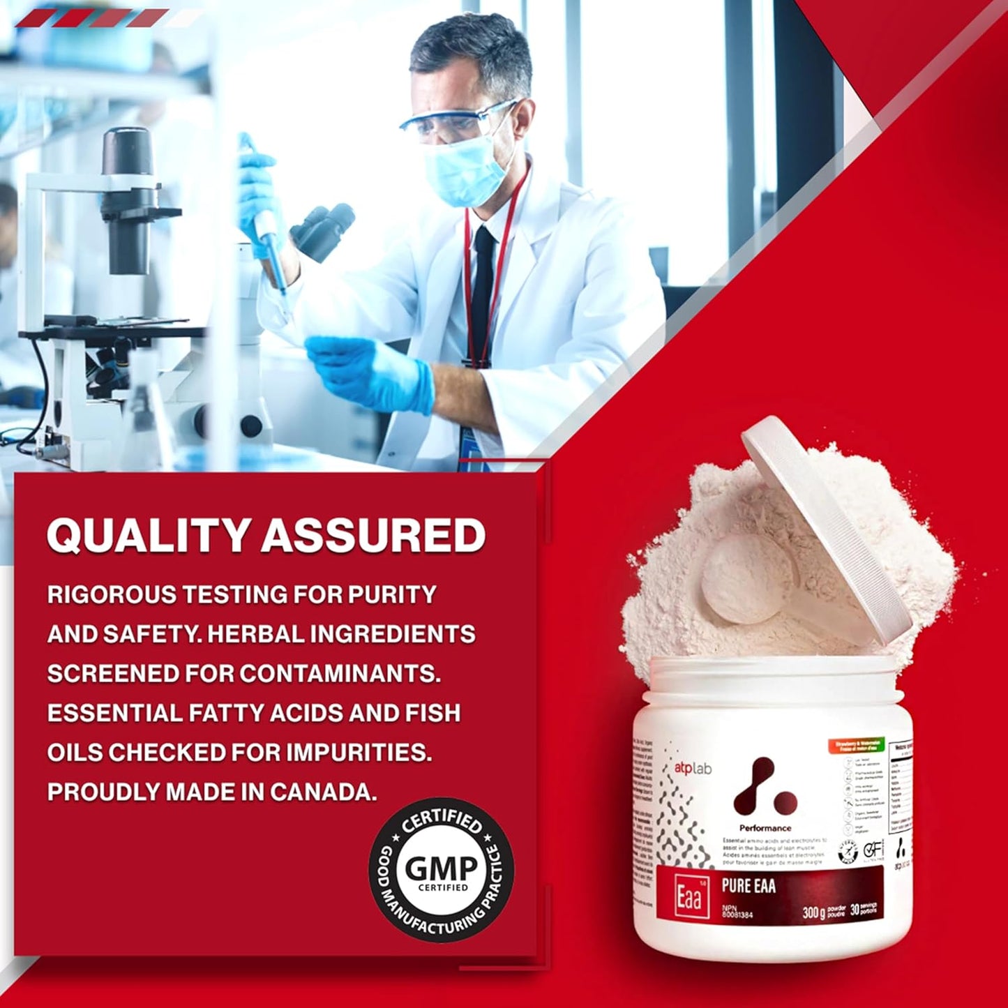 ATP LAB 纯 EAA 粉，300 克，30 份，浆果柠檬水口味 - 11 种 EAA 和电解质的完整混合物 - L-赖氨酸、L-蛋氨酸、色氨酸 - 锻炼支持和补水必需氨基酸