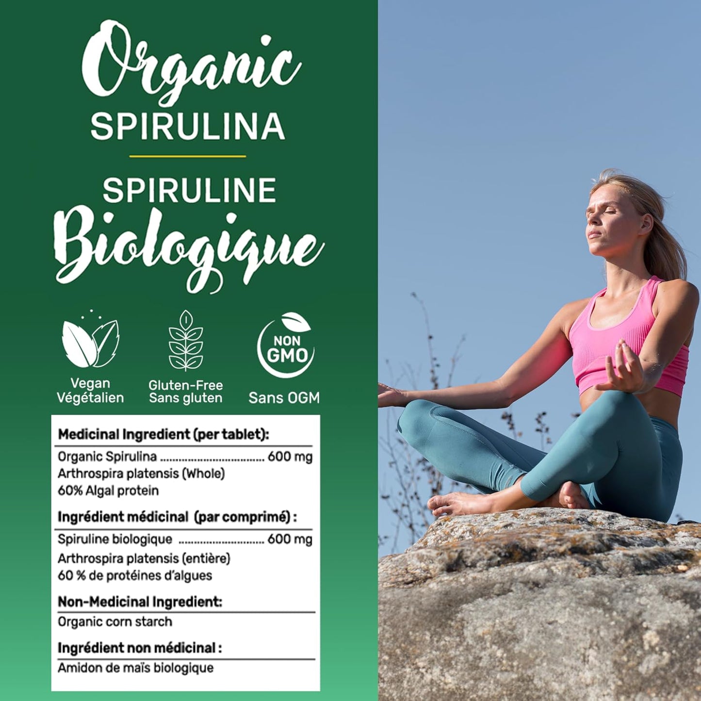 Gandalf Organic Spirulina 600mg 150 Vegan Tablets, Ultra Pure Blue-Green Algae, Rich in Iron, Amino Acid & Antioxidant, Non-GMO, Support Energy, Vitality & Immune Health