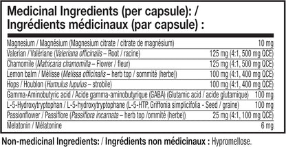 NATURELO 助眠膠囊 - 含褪黑激素、鎂、GABA、纈草根、檸檬香蜂草、洋甘菊草本萃取 - 植物性助眠膠囊 - 60 粒素食膠囊