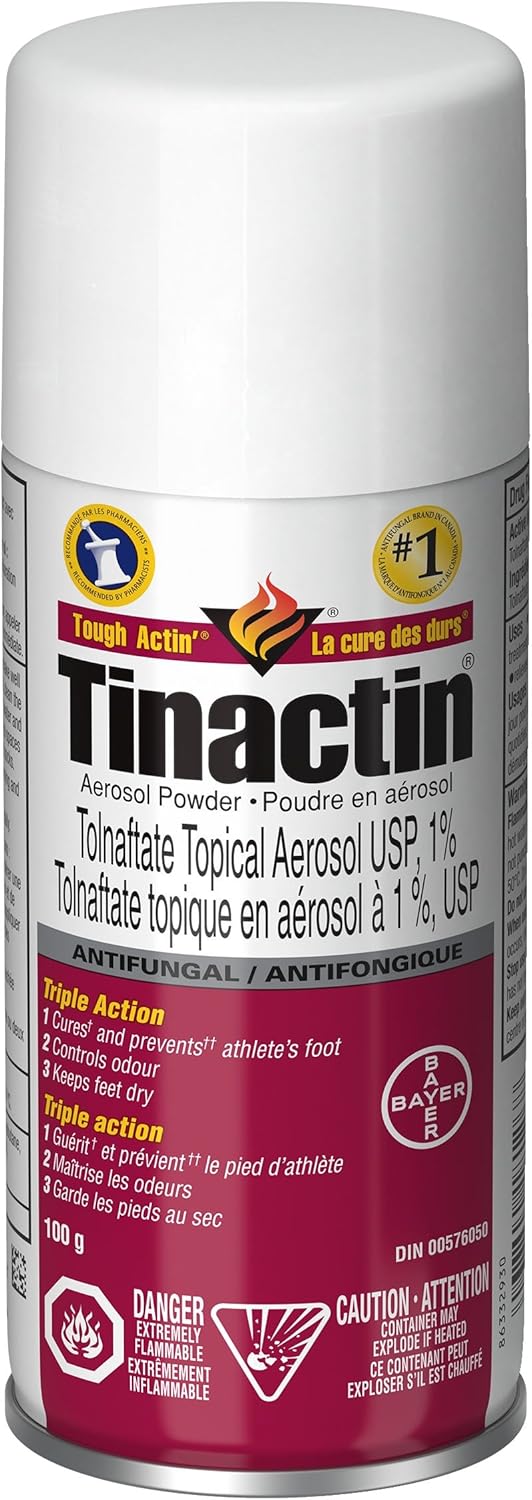 Tinactin 氣霧粉，抗真菌治療，100 克和足部粉末抗真菌和除臭劑 - 抗真菌粉