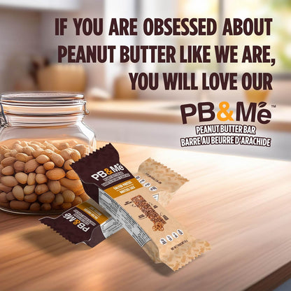 PB&Me Peanut Butter Protein Bars – Salted Pretzel, 10g Protein, Low Sugar, High Fiber, No Artificial Sweeteners or Preservatives, Meal Replacement, 5-Pack, Snack Bars for Work, Gym & Travel