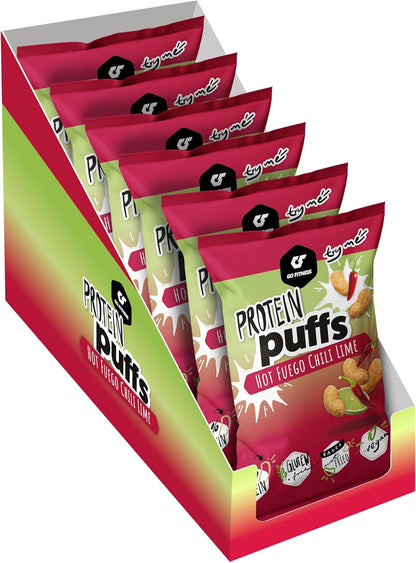 GoFitness Nutrition Protein Puffs — Veggie Mix, 6x50g Box — Crunchy High-Protein Snack for Muscle Support, Low Sugar & Keto-Friendly