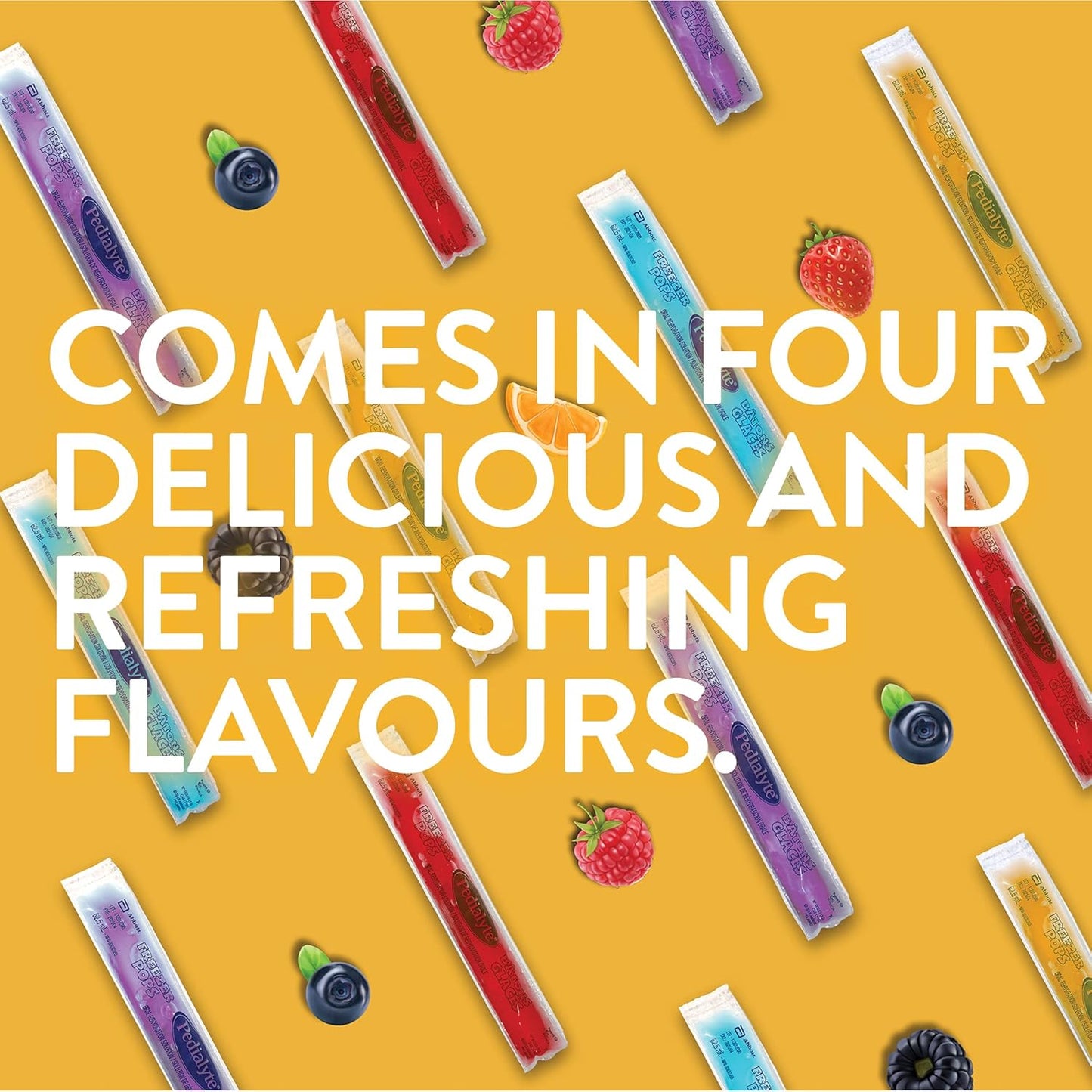 Pedialyte®，成人和儿童电解质冰棒，多种包装，16 x 62.5 毫升，电解质补充口服补液盐，62.5 毫升（16 包）