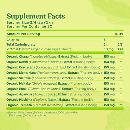 Four Sigmatic Mushroom Blend Defend Mix | Organic Mushroom Powder Complex with Lion’s Mane, Cordyceps, Chaga, Reishi and More | Natural Immune Support Supplement | Vegan, Gluten-Free | 30 Servings