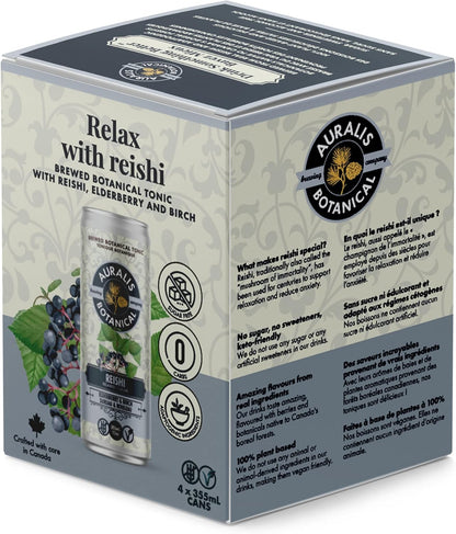 Auralis 植物滋补品，含灵芝、接骨木和桦木（4 包）采用真正的功能性蘑菇精酿而成 | 富含维生素和矿物质 | 不含糖或甜味剂 | 零碳水化合物和无麸质 | 由...制成……