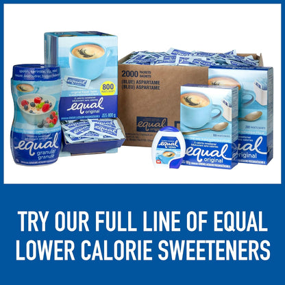 EQUAL 0 Calorie Sweetener, Sugar Substitute, Zero Calorie Sugar Free Sweetener Packets, Sugar Alternative, 2000 Count