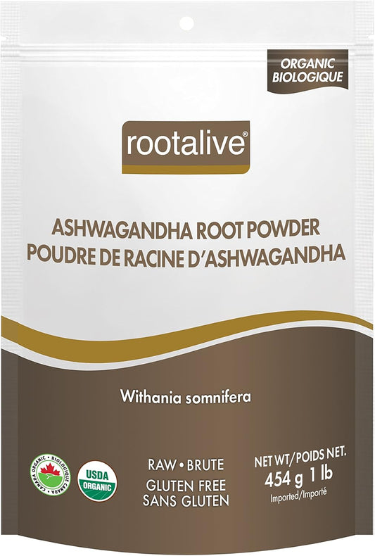 Rootalive Organic Ashwagandha Root Powder, 454g