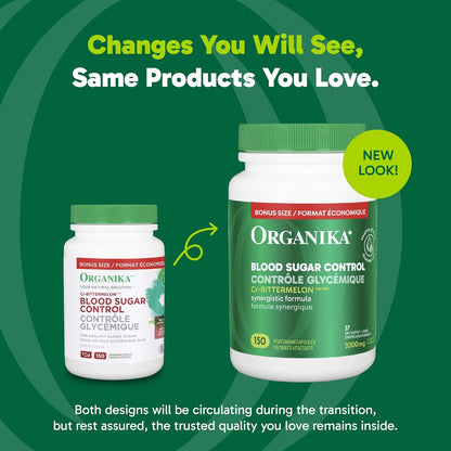 Organika 加拿大制造血糖控制加量装 - 铬和苦瓜，150 粒素食胶囊 血糖控制加量装 - 铬和苦瓜，150 粒素食胶囊