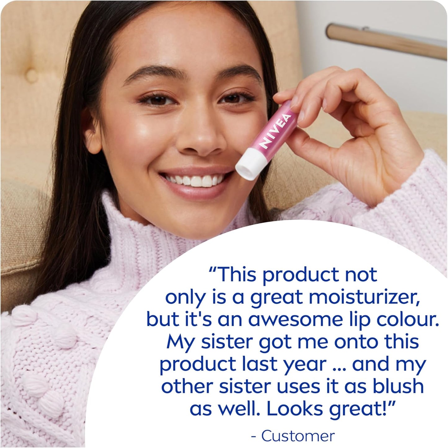 NIVEA Pearly Shine Lip Balm | Pearly Pink Shimmer Tinted Lip Care, 24H Hydration | 2x4.8g Tubes