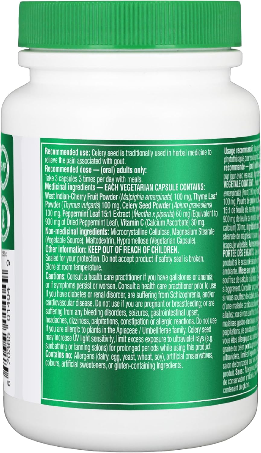 Organika Goutrin-痛风缓解配方，降低尿酸，利尿，120粒素食胶囊