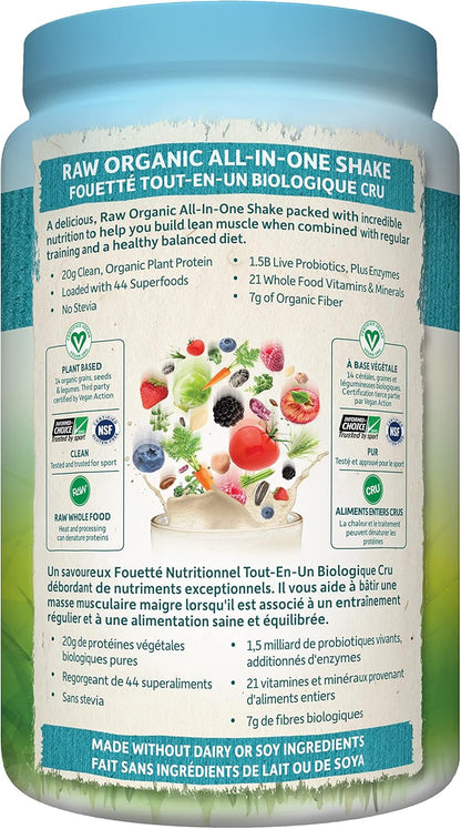 Garden of Life 生食全效营养奶昔，香草味 + 微甜（每份 28 份）