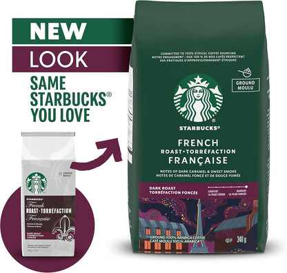 星巴克法式烘焙深度烘焙研磨咖啡 340克/袋