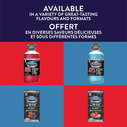 Pedialyte AdvancedCare Plus 电解质口服补液盐，含锌，增强免疫力，补充电解质，浆果霜口味，1 升