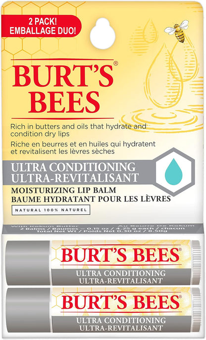 Burt's Bees 小蜜蜂 補水保濕潤唇膏組合 | 100% 天然唇部護理 - 4 支