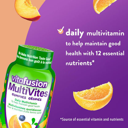 Vitafusion MultiVites 成人複合維生素軟糖，富含 12 種必需營養素，150 粒軟糖，可供 2.5 個月食用，包裝可能有所不同