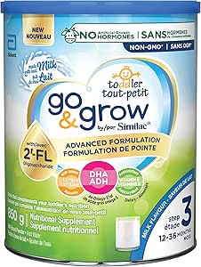 Similac Go & Grow 3 段幼兒飲料，含 2'-FL。免疫支持創新：2'-FL，奶粉，12-36 個月，牛奶味，850 克