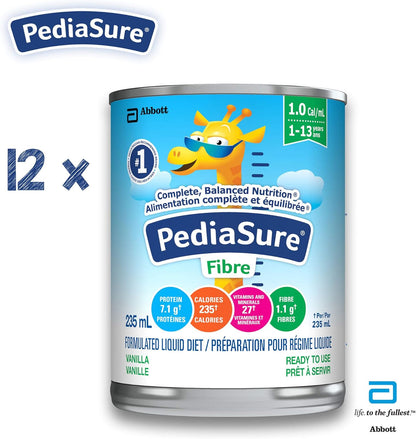 PediaSure Fibre，配方流质饮食，香草味，12 支，2820 毫升
