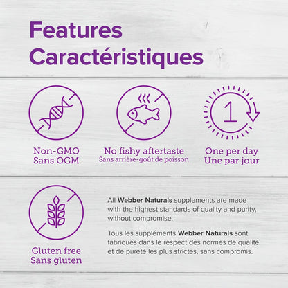 Webber Naturals Omega-3 輔酶 Q10，80 粒透明腸溶軟膠囊，無魚腥味，支持心血管健康和大腦功能