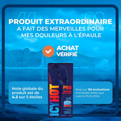 Icy Hot Pro No Mess 止痛膏，缓解关节炎、背痛、拉伤和扭伤引起的肌肉和关节轻微疼痛，薄荷醇 16%，樟脑 11%，85 克管装