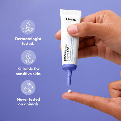 Hero Cosmetics Rescue Balm Post-Blemish Cream – Moisturizing & Soothes Dry, Sensitive Skin, Hydrating Formula, Non-Comedogenic Cream, Dermatologist Tested, 15ml (Pack of 1)