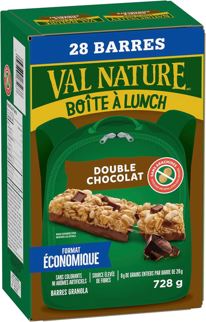 自然谷 - 超值装 - 双倍巧克力燕麦棒，28 根装，不含人工香料，不含人工色素，零食棒，采用全谷物制成，728 克燕麦棒