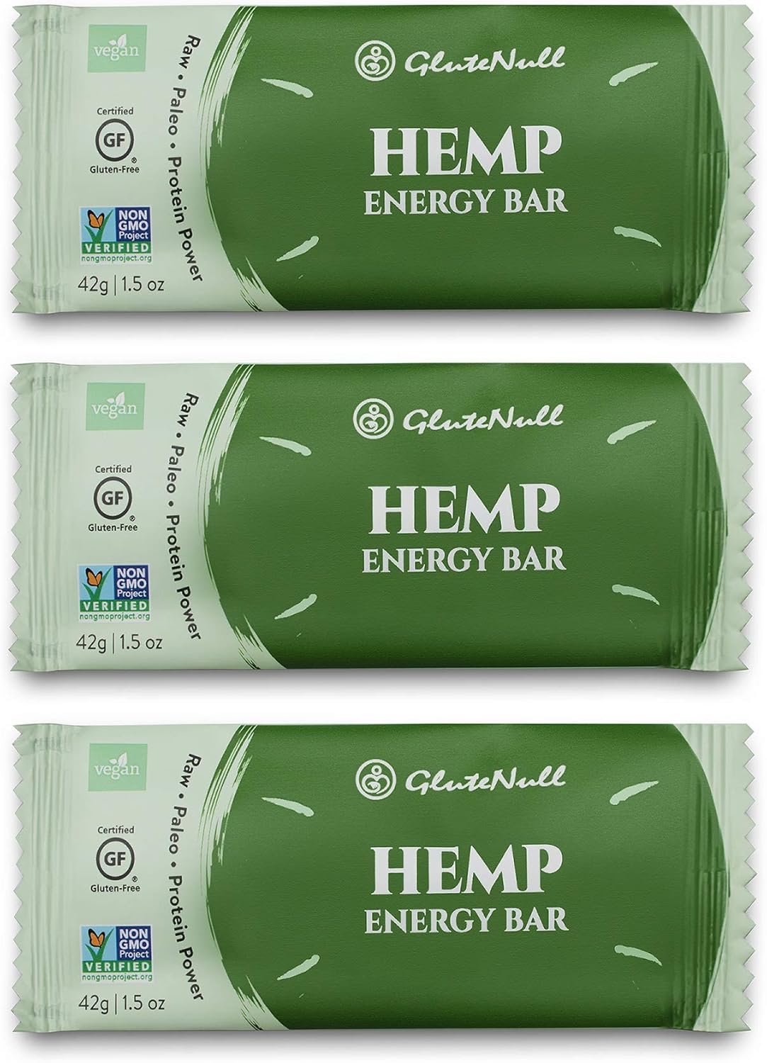 Glutenull Bakery Individually Wrapped Gluten-Free Breakfast Energy Bar, Raw Hemp, 12 Count