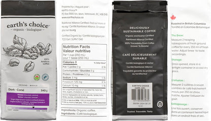 Earth's Choice 有機咖啡，深色研磨，340克