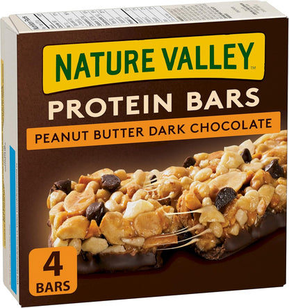 NATURE VALLEY Protein Bars Peanut Butter Dark Chocolate, 4-Count, 148 Gram & Crunchy Granola Bar Oats and Dark Chocolate, 210g