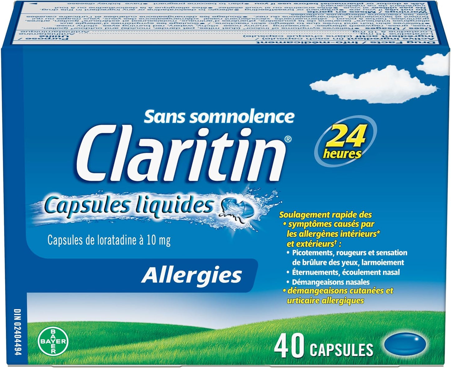 开瑞坦液体胶囊过敏药，速效 24 小时不瞌睡缓解，10 毫克，40 粒