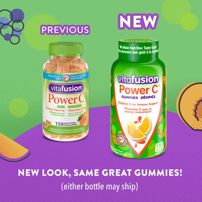 Vitafusion Power C 成人維生素軟糖，抗氧化劑1，免疫功能2，150 顆（1.5 個月用量），包裝可能有所不同。