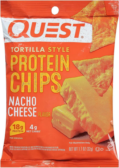 QUEST NUTRITION - Tortilla Style Protein Chips Nacho Cheese 32 Gram 1.1 ounce