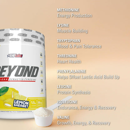 EHP Labs Beyond BCAA 氨基酸粉補充劑，用於肌肉恢復 - 8 克無糖 BCAA 氨基酸運動後恢復粉和 10 克 EAA 氨基酸粉 - 60 份（斐濟菠蘿）