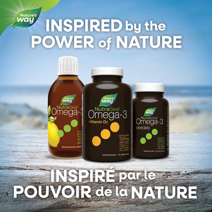 Nature's Way NutraSea+D Omega 3 + 維生素 D 補充劑，新鮮薄荷，150 粒軟膠囊