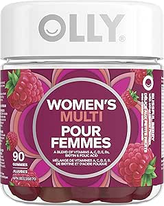 OLLY 女性多种软糖补充剂，不含人工香料和色素 Blissful Berry 多种维生素，有助于维持女性健康，45 天供应量，90 粒软糖