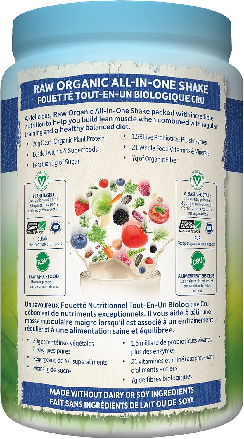 Garden of Life 生食全效营养奶昔，香草味 + 微甜（每份 28 份）