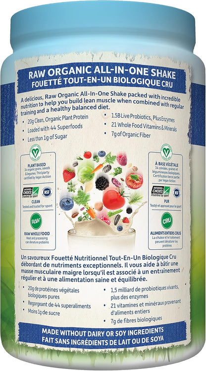 Garden of Life 生食全效营养奶昔，香草味 + 微甜（每份 28 份）