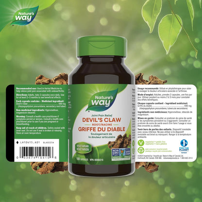 Nature's Way Devil's Claw, Natural Anti-Inflammatory, 100 Capsules