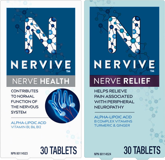 Nervive 神经缓解，有助于缓解与周围神经病变和神经健康相关的疼痛，适用于神经系统，α-硫辛酸、ALA、维生素 B1-硫胺素、B6、B12，30 天用量，30 粒