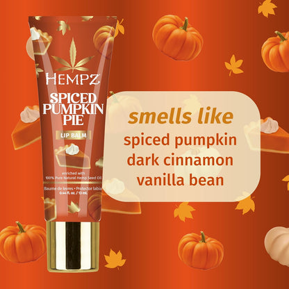 Hempz Spiced Pumpkin Pie Lip Balm, Nourishing Lip Care, Limited Edition Gloss, .44 fl.oz.