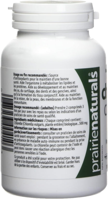 Prairie Naturals 有机小球藻破壁片 - 180 片