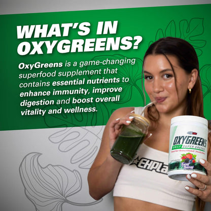EHPlabs OxyGreens Super Greens Powder - Spirulina & Chlorella Superfood, Green Juice Powder & Greens Supplements with Prebiotic Fibre, Antioxidants & Immunity Support, 30 Serves (Passionfruit)