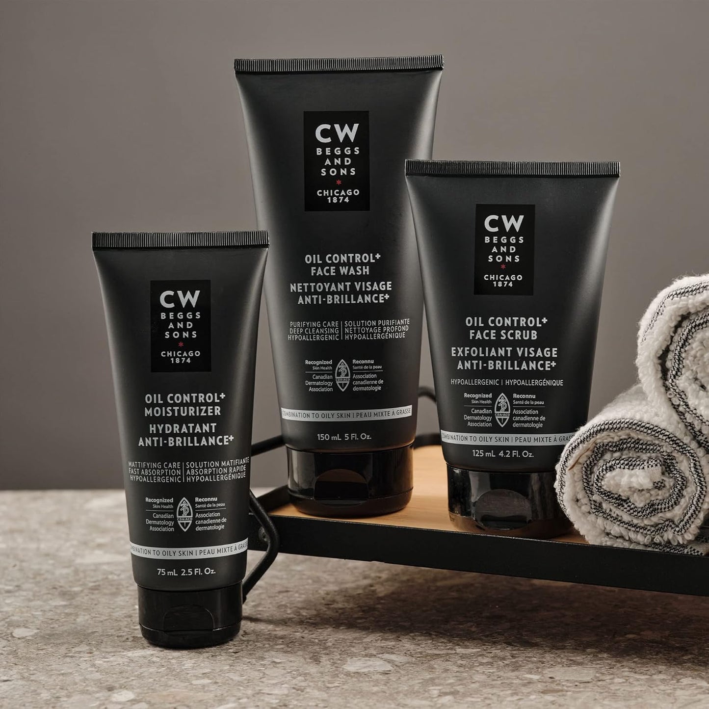 CW Beggs Oil Control+ Moisturizer for Men, Oily Skin, Face Cream, Hypoallergenic, Fragrance-Free, Paraben-Free, Alcohol-Free, Mineral Oil-Free, Cruelty-Free