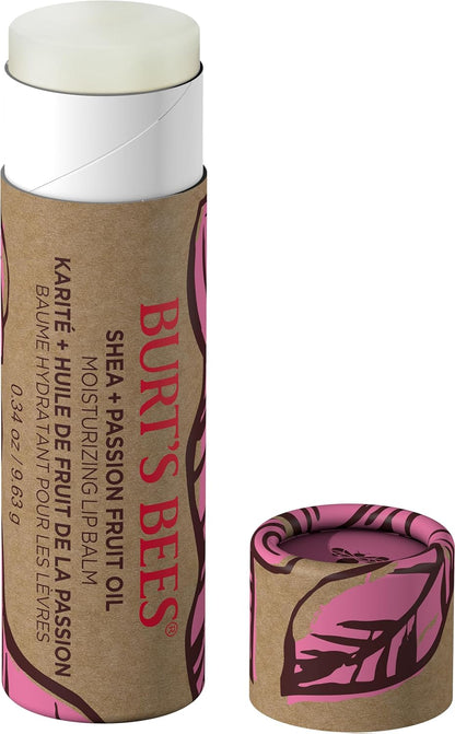 Burt's Bees 乳木果润唇膏，适用于干裂的嘴唇 | 调理唇部护理 | 唇部护理，令双唇柔软光滑，1 支装 - 百香果油