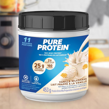 Pure Protein Whey Protein Powder - High Protein, Low Sugar, Gluten Free - Fast-Acting Formula & Bars - Nutritious, Gluten Free protein bar, made with Whey protein blend - low sugar